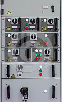 Industrial electrical switch panel in control room