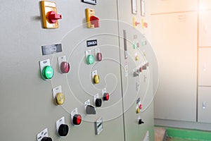 Industrial electrical switch panel at substation of water treatment plant