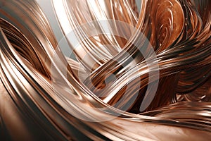 Twisted Wave Bronze & Copper Minimalist 3D Render: Industrial Design with Unreal Engine 5 photo