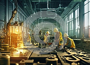 Industrial Engineering Technologists Fictional Work Enviroment Scene.