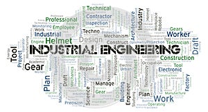 Industrial Engineering typography word cloud create with the text only