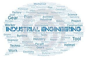Industrial Engineering typography word cloud create with the text only
