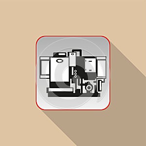 Industrial equipment. Conditional sign. Vector icon.