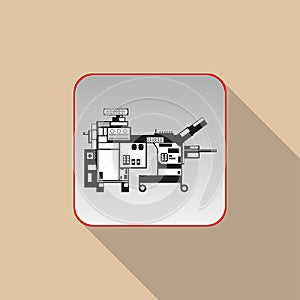 Industrial equipment. Conditional sign. Vector icon.