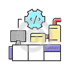 industrial equipment debugging color icon vector illustration