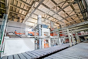 Industrial equipment at the factory in production hall