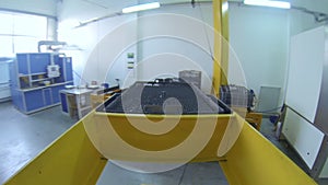 Industrial equipment in factory workshop. Industrial unit for transportation