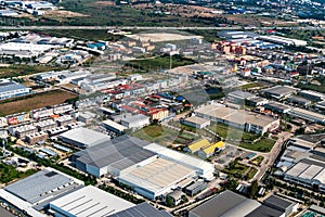Industrial estate factories and housing