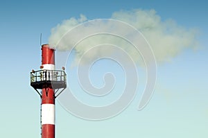 Industrial Exhaust Smokestack Emitting Smoke