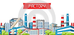 Industrial factory banner.