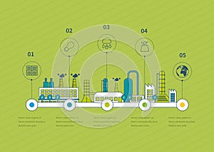 Industrial factory buildings illustration