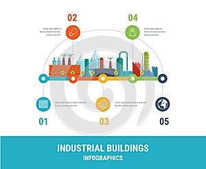 Industrial factory buildings illustration