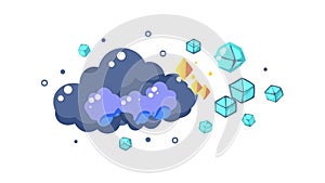 Industrial Factory Environment Pollution Development, vector design Generative AI