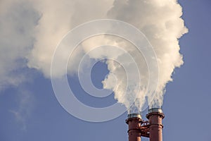 industrial factory pipes smoke