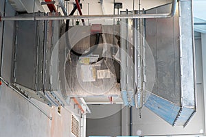 Industrial Fan - Exhaust Fan still in plastic at a construction site