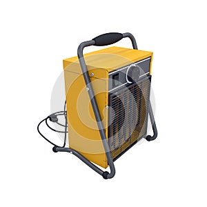 Industrial fan heater isolated on white background, 3d rendering