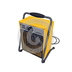 Industrial fan heater isolated on white background, 3d rendering