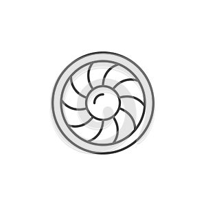 Industrial fan line outline icon