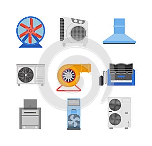 Industrial fan vector illustration.