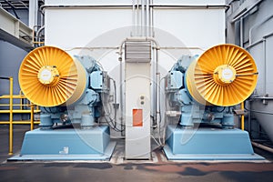 industrial fans and compressors of a refrigeration system