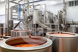 Industrial Food Processing Plant with Canning and Packaging Equipment