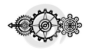 Industrial Gear & Cog Pattern Vector, Steampunk Mechanical Element, vector design Generative AI