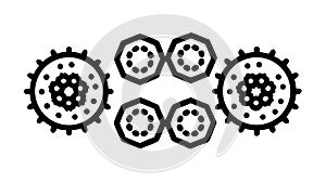 Industrial Gear Cogwheels: Mechanical Engineering Elements, vector design Generative AI