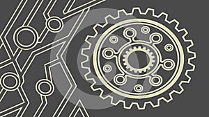 Industrial Gear with Mechanical Elements Pattern, vector design Generative AI