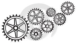Industrial Gear System: Mechanical Engineering, Cogs, Interconnected Parts, vector design Generative AI