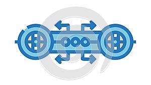 Industrial Gear System and Mechanical Engineering Components, vector design Generative AI