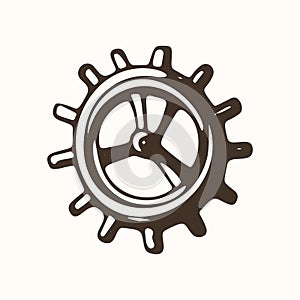 Industrial Gear Wheel - Vector Icon for Technology and Machinery