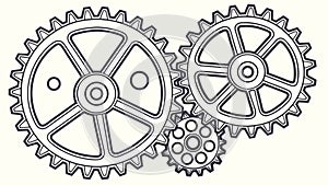 Industrial Gears Cogs Mechanism Vector, vector design Generative AI