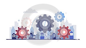 Industrial gears icon, engineering and technological development process symbol, vector design Generative AI