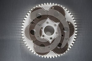 Industrial gears made from plastics. photo