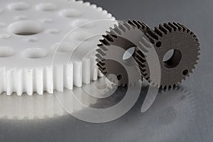 Industrial gears made from plastics. photo
