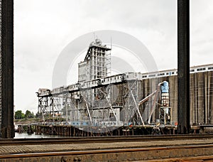 Industrial grain cargo shipping dock terminal