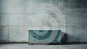 Industrial Green Dresser In Minimalist Environment photo