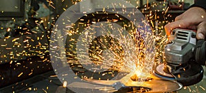 Industrial Grinder and Sparks