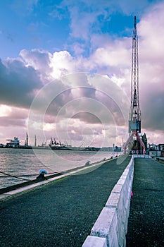 Industrial harbor area near the center of Rotterdam