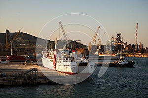 Industrial harbour of Piombino, Italy