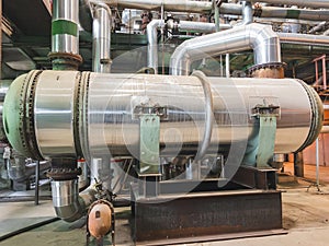 Industrial heat exchanger in the machine room
