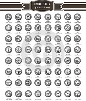 Industrial icon set,gray version