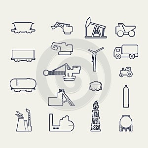 Industrial icons set.