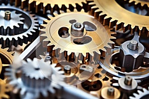 Industrial Innovation, Gears and Cogs Working in Unison