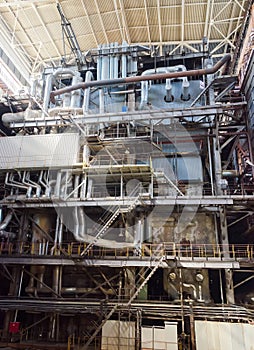 Industrial interior of heat power plant.