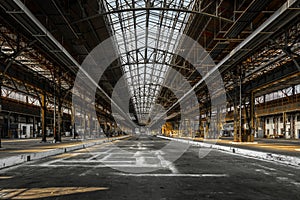 Industrial interior of an old factory