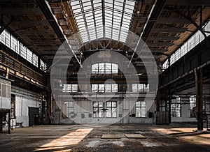 Industrial interior of an old factory