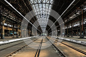 Industrial interior of an old factory