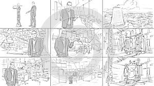 Industrial interiors storyboard