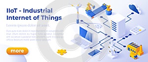 INDUSTRIAL INTERNET OF THINGS - Banner Layout Template for Website and Mobile Website Development.